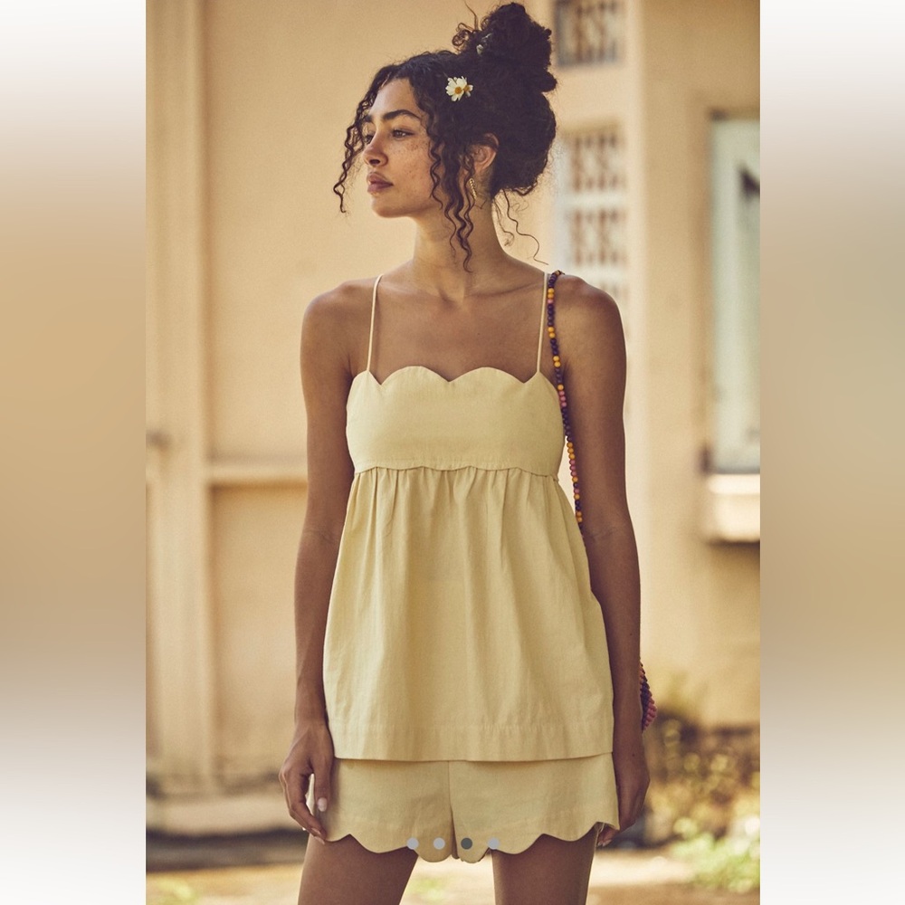 Free People Sweet Scallop Set Top and Shorts